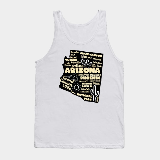 Grand Canyon Arizona map Grand Canyon photo Arizona tourism Tank Top by BoogieCreates